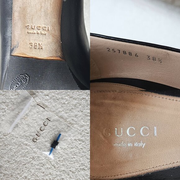 Gucci Black Leather Peep-Toe Heels with Silver Horsebit Detail - Picture 6 of 9